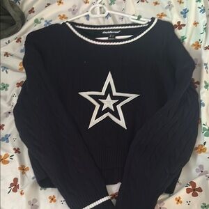 Women's Black Sweater with Star Design